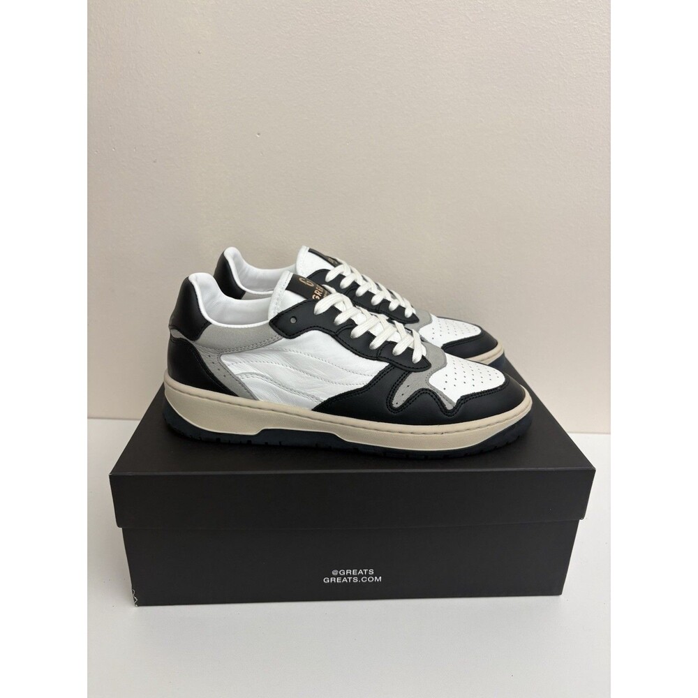 NIB GREATS BROOKLYN Brighton Low Womens Sneakers Size 7W Black White Shoes